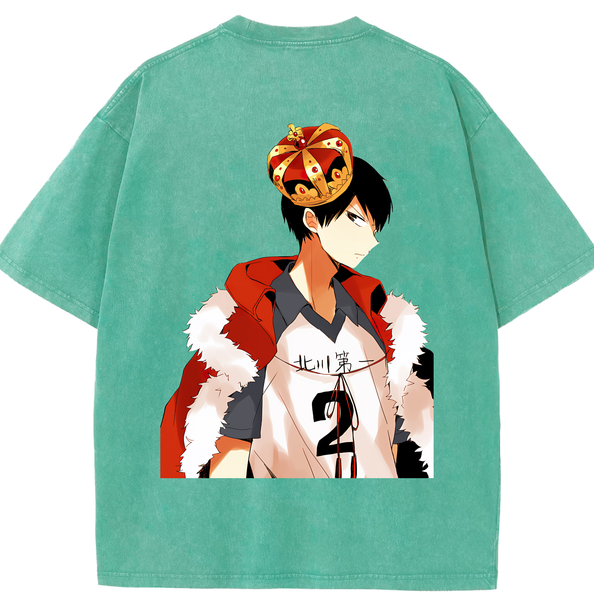 （画像用） ハイキュー!! Haikyu!! 綿100% ヴィンテージ風 半袖Tシャツ（背面プリント）